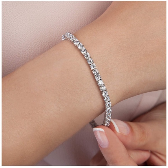 14K Gold Plated Cubic Zirconia Tennis Bracelets - Picture 1 of 12